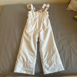 Obermeyer girls ski bibs snoverall snow pants white youth size 4